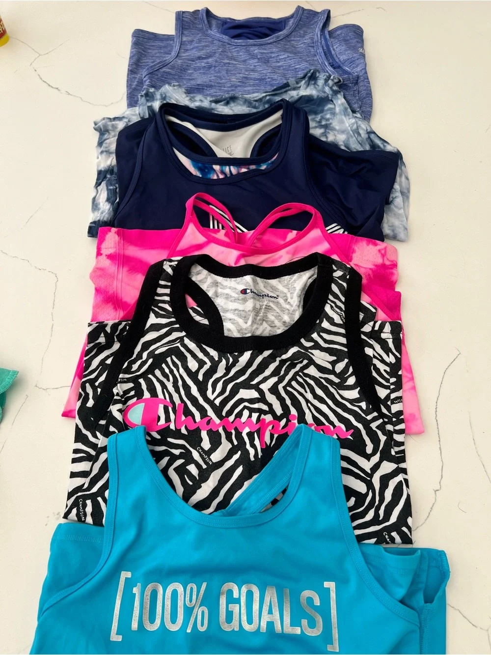 Lot of 6 girls athletic tanks